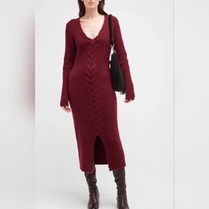 Nadaam M WOOL CASHMERE Cable Knit Bodycon Dress